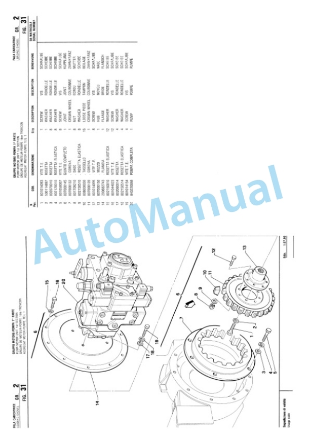 Komatsu Fai 585, 595 Articulate Rubber Tired Loader Parts Manual R41PR216C0101 3 Komatsu Fai 585, 595 Articulate Rubber Tired Loader Parts Manual R41PR216C0101-3