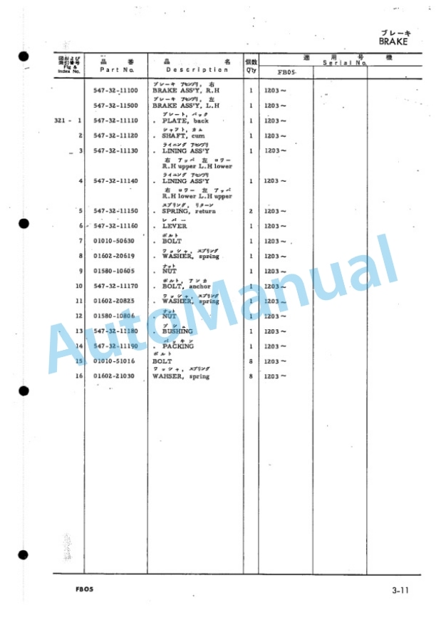 Komatsu FB05-2 Forklift Truck Parts Manual FB05.2-PE1 3 Komatsu FB05-2 Forklift Truck Parts Manual FB05.2-PE1-3