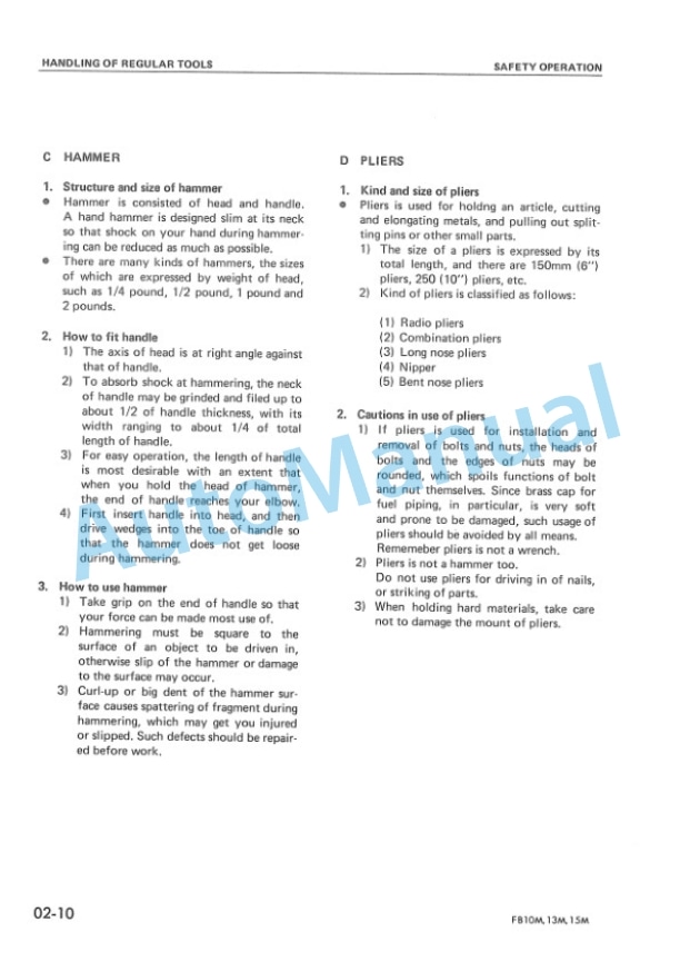 Komatsu FB10M-1, FB13M-1, FB15M-1 Electric Lift Truck Shop Manual FB10M-15M.1-BE1 2 Komatsu FB10M-1, FB13M-1, FB15M-1 Electric Lift Truck Shop Manual FB10M-15M.1-BE1-2