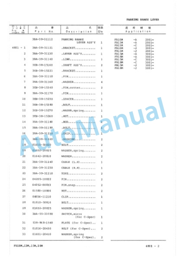 Komatsu FB10M-2, FB13M-2, FB15M-2, FB18M-2 Forklift Truck Parts Manual FB10M_18M-2-PNE1 4 Komatsu FB10M-2, FB13M-2, FB15M-2, FB18M-2 Forklift Truck Parts Manual FB10M_18M-2-PNE1-4