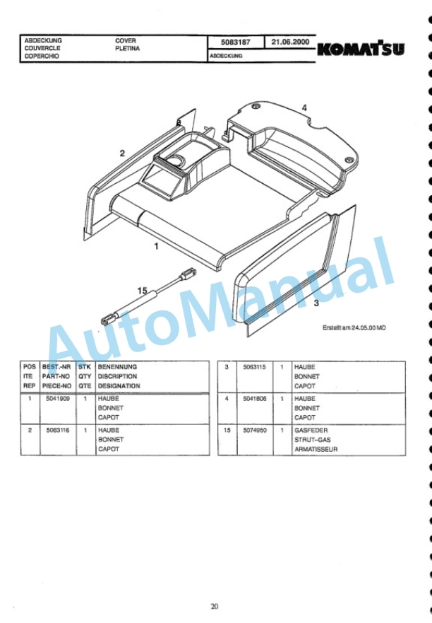 Komatsu FB13M-3E, FB16M-3E, FB18M-3E, FB20M-3E, FB16MG-3E, FB18MG-3E Forklift Truck Parts Manual 2 Komatsu FB13M-3E, FB16M-3E, FB18M-3E, FB20M-3E, FB16MG-3E, FB18MG-3E Forklift Truck Parts Manual-2