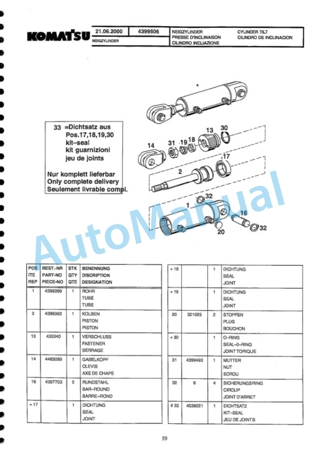 Komatsu FB13M-3E, FB16M-3E, FB18M-3E, FB20M-3E, FB16MG-3E, FB18MG-3E Forklift Truck Parts Manual 4 Komatsu FB13M-3E, FB16M-3E, FB18M-3E, FB20M-3E, FB16MG-3E, FB18MG-3E Forklift Truck Parts Manual-4