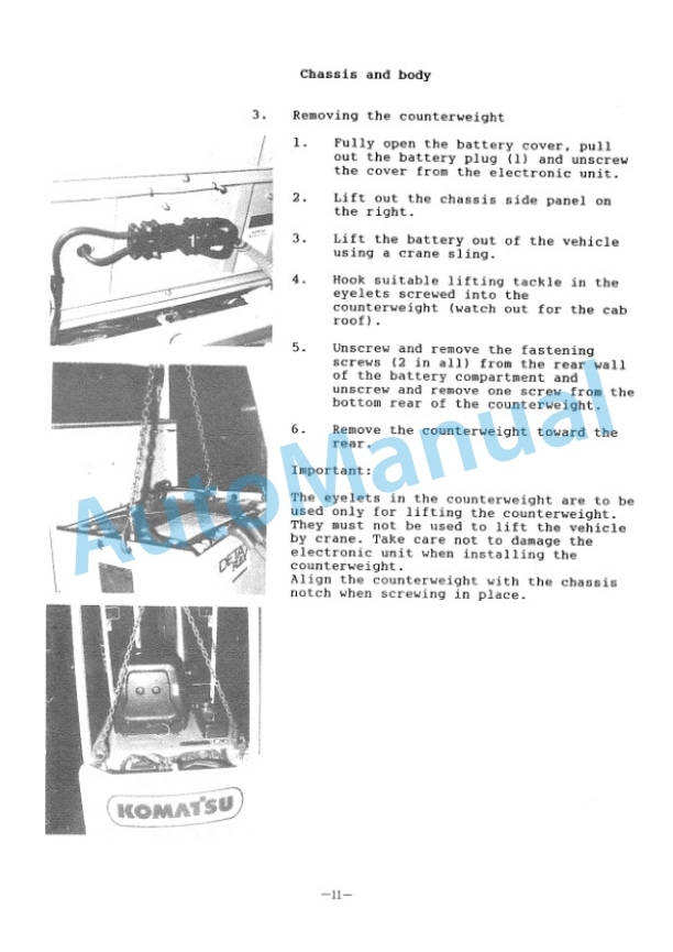 Komatsu FB16-1E, FB18-1E, FB20-1E Electric Lift Truck Shop Manual FB16_20.1E-BE1 2 Komatsu FB16-1E, FB18-1E, FB20-1E Electric Lift Truck Shop Manual FB16_20.1E-BE1-2