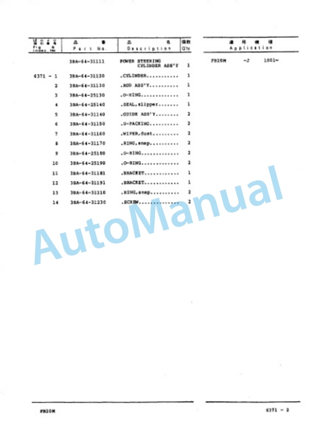 Komatsu FB20M-2 Forklift Truck Parts Manual PMB02A1-01 5 Komatsu FB20M-2 Forklift Truck Parts Manual PMB02A1-01-5