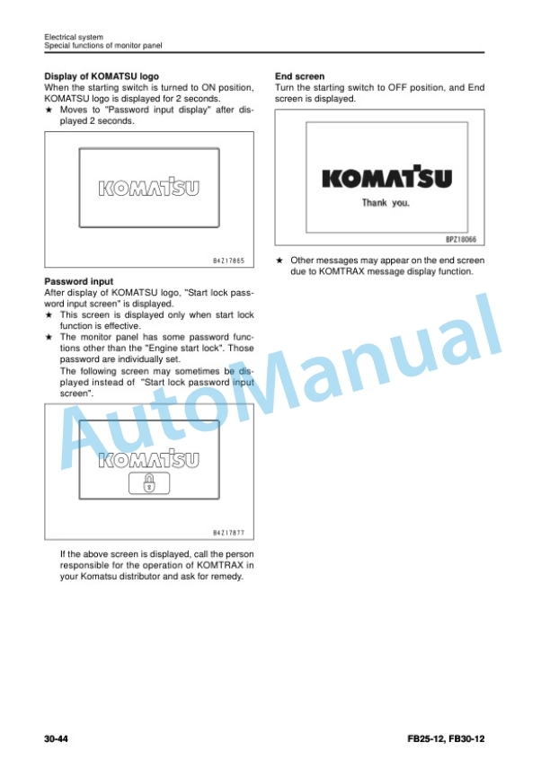Alternative view of Komatsu FB25-12, FB30-12 Forklift Truck Shop Manual SEN06636-06