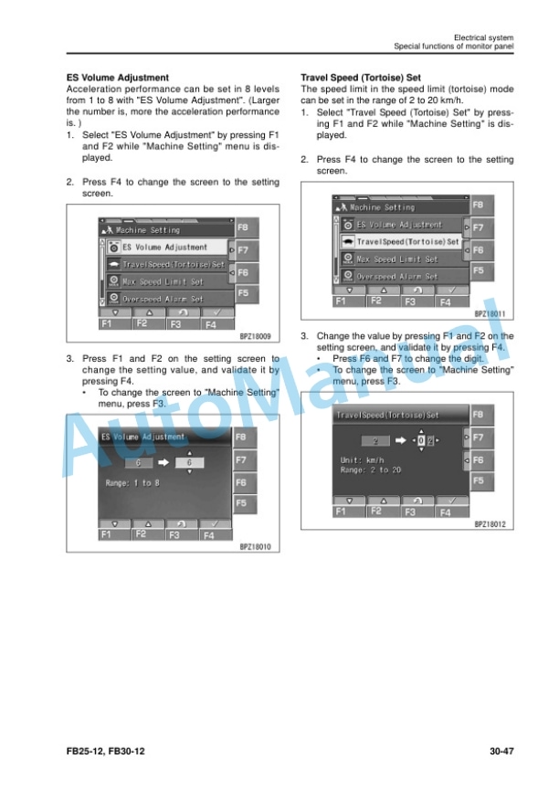 Alternative view of Komatsu FB25-12, FB30-12 Forklift Truck Shop Manual SEN06636-07