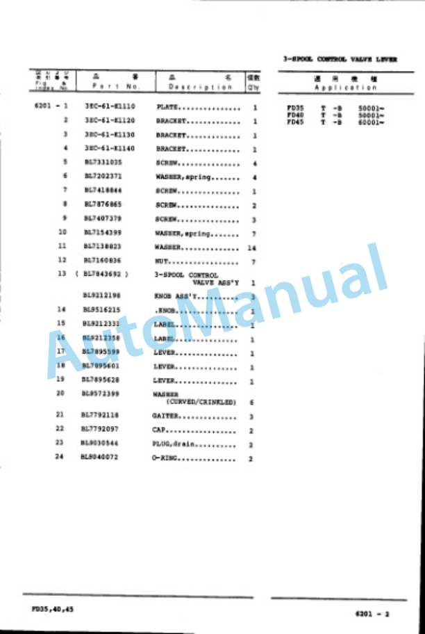 Komatsu FD35-5E, FD40-5E, FD45-5E Parts Manual PEC05B1-01 4 Komatsu FD35-5E, FD40-5E, FD45-5E Parts Manual PEC05B1-01-4