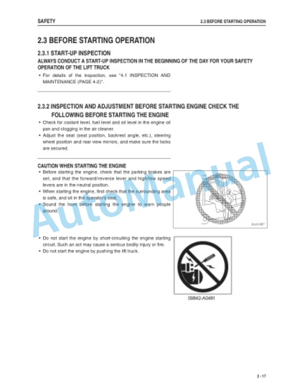 Komatsu FD60-10, FD70-10, FD80-10 Forklift Truck Operation and Maintenance Manual OM124 2 Komatsu FD60-10, FD70-10, FD80-10 Forklift Truck Operation and Maintenance Manual OM124 - Image 2