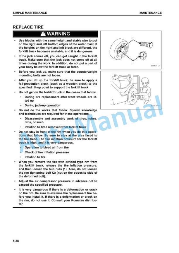 Komatsu FE25-2, FE30-2 Forklift Truck Operation and Maintenance Manual YEN00011-00 5 Komatsu FE25-2, FE30-2 Forklift Truck Operation and Maintenance Manual YEN00011-00 - Image 5
