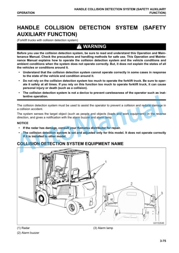 Komatsu FE25G-2, FE30G-2 Forklift Truck Operation and Maintenance Manual YEN00008-00 3 Komatsu FE25G-2, FE30G-2 Forklift Truck Operation and Maintenance Manual YEN00008-00 - Image 3