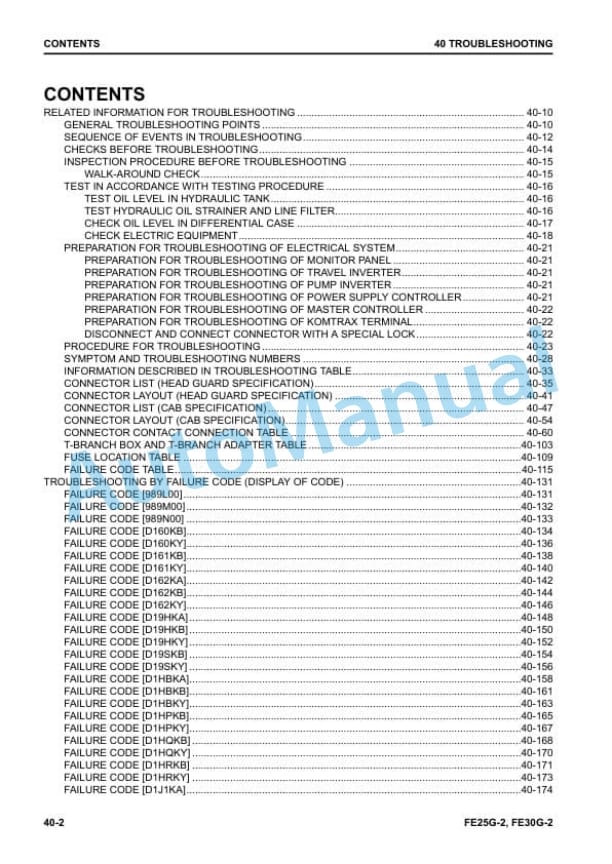 Alternative view of Komatsu FE25G-2, FE30G-2 Forklift Truck Shop Manual WEN00008-00