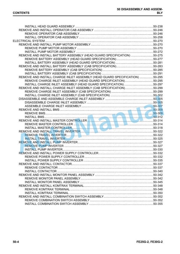 Komatsu FE25G-2, FE30G-2 Forklift Truck Shop Manual WEN00008-00 4 Komatsu FE25G-2, FE30G-2 Forklift Truck Shop Manual WEN00008-00 - Image 4