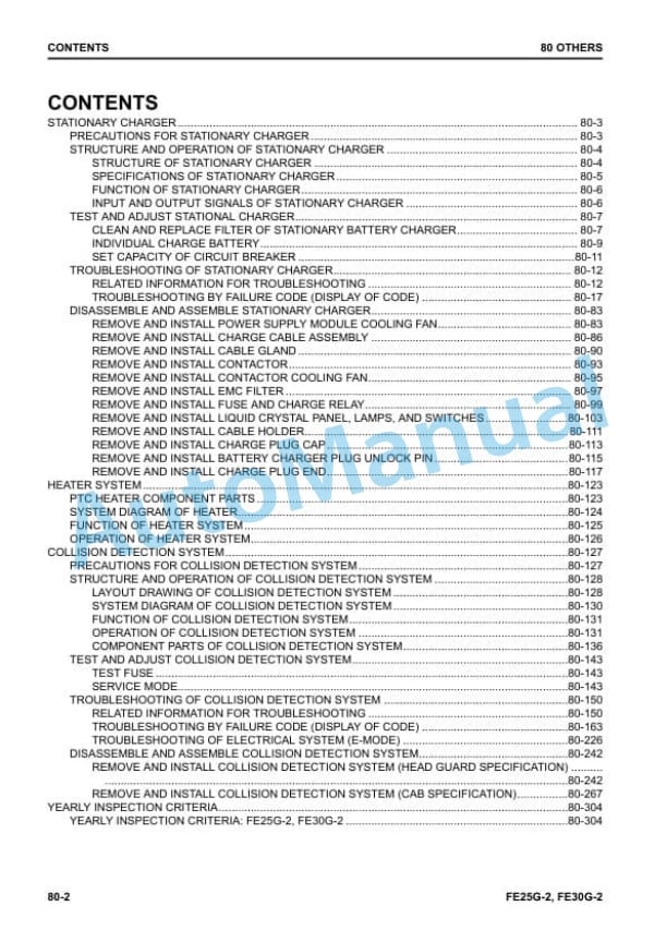 Komatsu FE25G-2, FE30G-2 Forklift Truck Shop Manual WEN00008-00 5 Komatsu FE25G-2, FE30G-2 Forklift Truck Shop Manual WEN00008-00 - Image 5