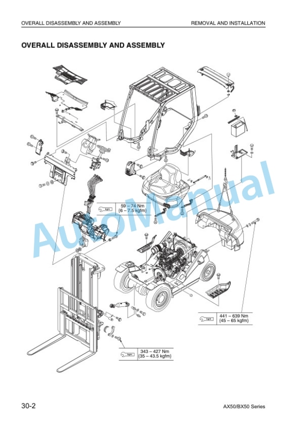 Alternative view of Komatsu FG10-20, FG15-20, FG18-20, FG15H-20, FG18H-20, FD10-20, FD15-20, FD18-20, FG20-16, FG25-16, FG30-16, FG20H Shop Manual BEB16E1-01