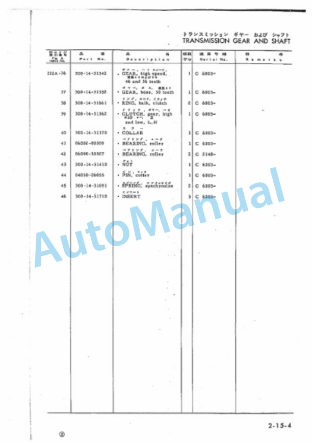 Komatsu FG15-10, FG15L-10 Parts Manual 2 Komatsu FG15-10, FG15L-10 Parts Manual-2