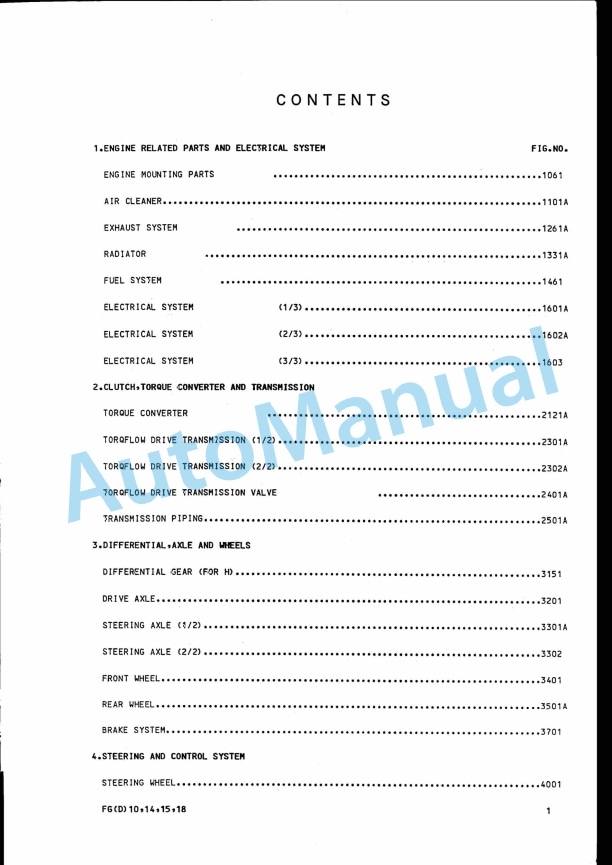 Komatsu FG(D)10,14,15,18 Parts Manual 4D95S.W 1 Komatsu FG(D)10,14,15,18 Parts Manual 4D95S.W