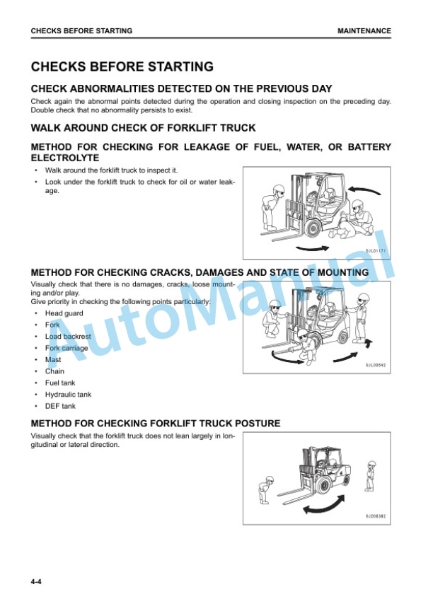 Komatsu FH100-1, FH120-1, FH135-1, FH160-1 Forklift Truck Operation and Maintenance Manual PEN00925-03 4 Komatsu FH100-1, FH120-1, FH135-1, FH160-1 Forklift Truck Operation and Maintenance Manual PEN00925-03 - Image 4
