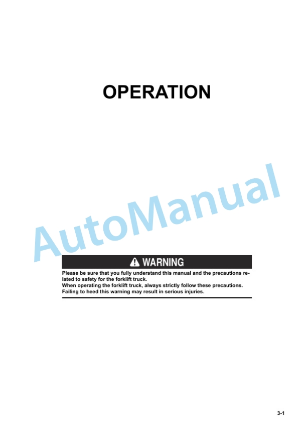 Komatsu FH100-1, FH120-1, FH135-1, FH160-1 Forklift Truck Operation and Maintenance Manual PEN01508-01 2 Komatsu FH100-1, FH120-1, FH135-1, FH160-1 Forklift Truck Operation and Maintenance Manual PEN01508-01 - Image 2