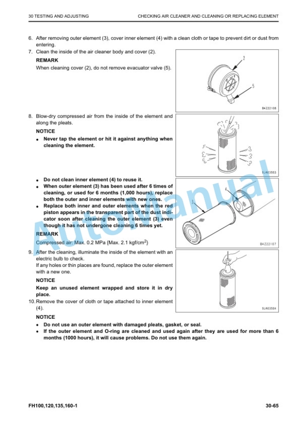 Alternative view of Komatsu FH100-1, FH120-1, FH135-1, FH160-1 Forklift Truck Shop Manual SEN06839-02