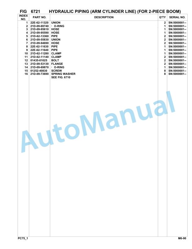 Komatsu FKI PC75-1 Hydraulic Excavator Parts Manual 5 Komatsu FKI PC75-1 Hydraulic Excavator Parts Manual-5