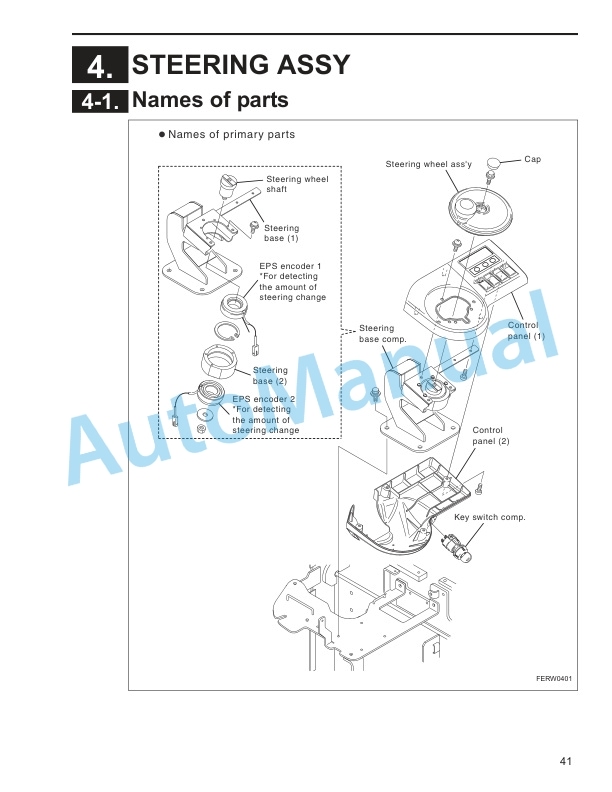 Alternative view of Komatsu FR15K-3, FR18K-3, FR23K-3 Electric AC-Powered Stand-Up Rider Service Manual SM151