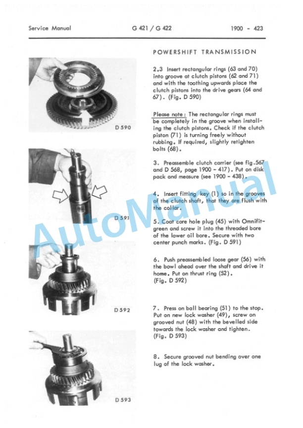 Komatsu G421, G422, G521, G522, G523 Transmission Service Manual 2975 413 M1 3 Komatsu G421, G422, G521, G522, G523 Transmission Service Manual 2975 413 M1-3