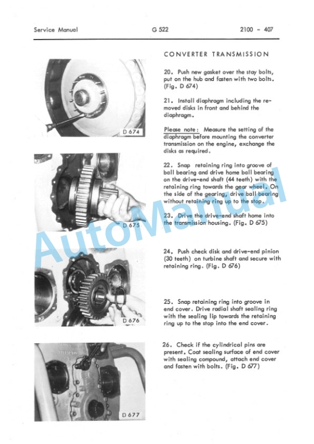 Komatsu G421, G422, G521, G522, G523 Transmission Service Manual 2975 413 M1 4 Komatsu G421, G422, G521, G522, G523 Transmission Service Manual 2975 413 M1-4