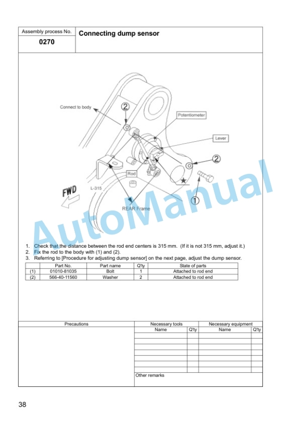 Komatsu Galeo HD325-7, HD405-7 Dump Truck Field Assembly Instruction GEN00084-00 4 Komatsu Galeo HD325-7, HD405-7 Dump Truck Field Assembly Instruction GEN00084-00 - Image 4