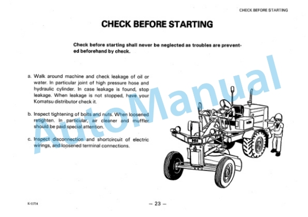 Komatsu GD200A-1 Motor Grader Operation and Maintenance Manual SEAM236A01 2 Komatsu GD200A-1 Motor Grader Operation and Maintenance Manual SEAM236A01 - Image 2