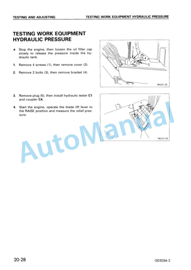 Komatsu GD305A-3 Motor Grader Shop Manual SEBM018000 3 Komatsu GD305A-3 Motor Grader Shop Manual SEBM018000 - Image 3