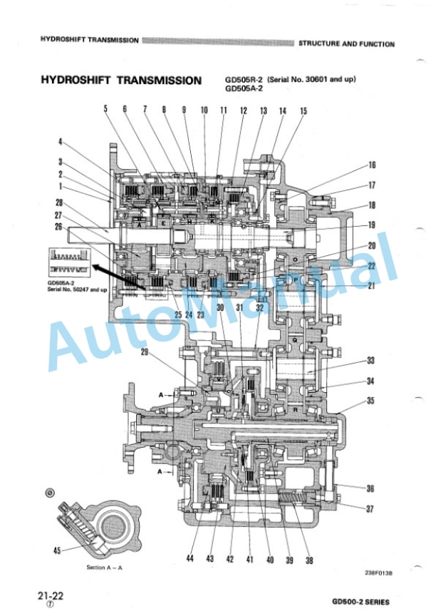 Alternative view of Komatsu GD500-2 Series Shop Manual SEBM023AB07
