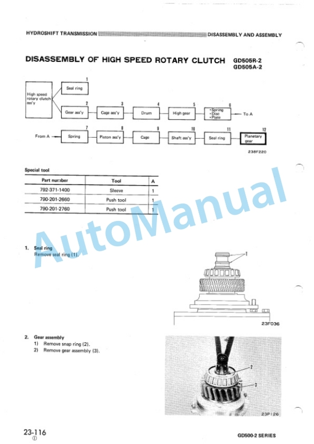 Komatsu GD500-2 Series Shop Manual SEBM023AB07 3 Komatsu GD500-2 Series Shop Manual SEBM023AB07 - Image 3