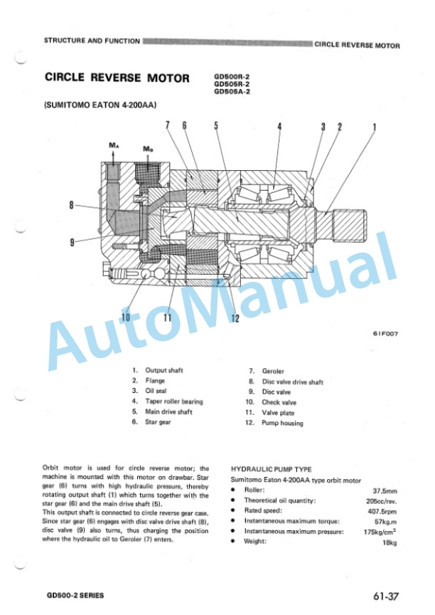 Komatsu GD500-2 Series Shop Manual SEBM023AB07 5 Komatsu GD500-2 Series Shop Manual SEBM023AB07 - Image 5