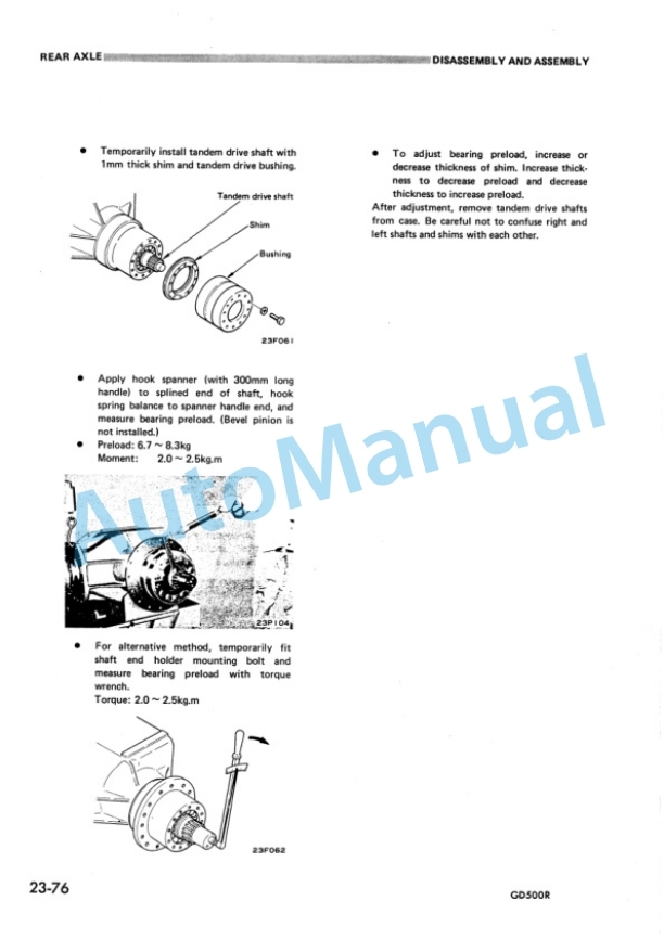 Komatsu GD500R-1 Motor Grader Shop Manual GD500R.1-BE1 3 Komatsu GD500R-1 Motor Grader Shop Manual GD500R.1-BE1 - Image 3