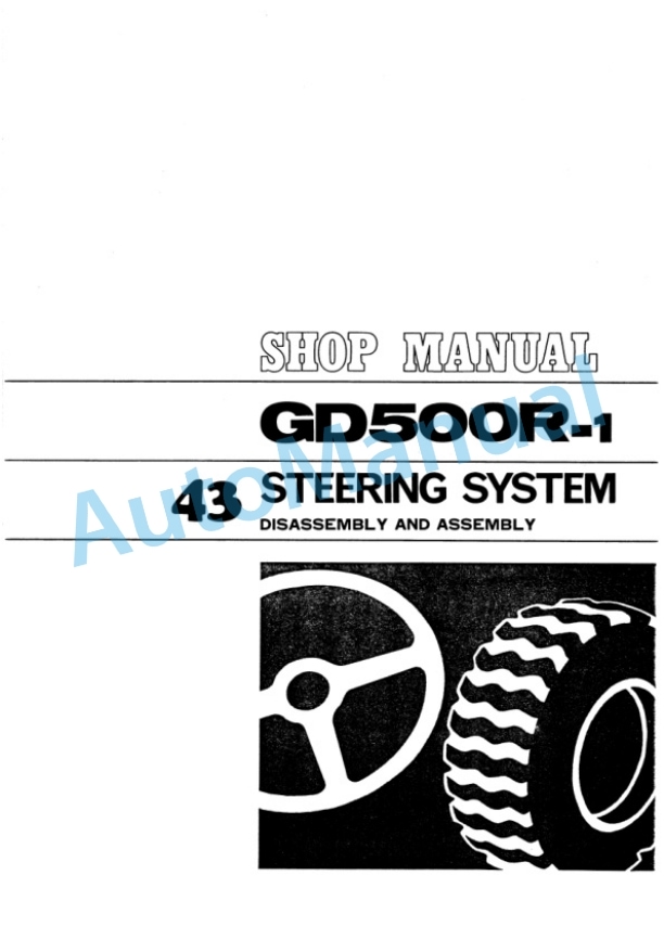 Komatsu GD500R-1 Motor Grader Shop Manual GD500R.1-BE1 4 Komatsu GD500R-1 Motor Grader Shop Manual GD500R.1-BE1 - Image 4