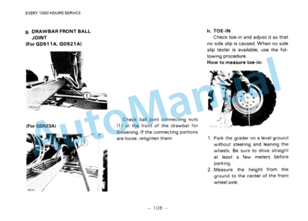 Komatsu GD511A-1, GD521A-1, GD523A-1 Motor Grader Operation and Maintenance Manual SEAMG5110103 5 Komatsu GD511A-1, GD521A-1, GD523A-1 Motor Grader Operation and Maintenance Manual SEAMG5110103 - Image 5