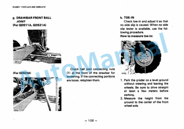 Komatsu GD511A-1, GD521A-1, GD523A-1 Motor Grader Operation and Maintenance Manual SEAMG5110104 5 Komatsu GD511A-1, GD521A-1, GD523A-1 Motor Grader Operation and Maintenance Manual SEAMG5110104 - Image 5