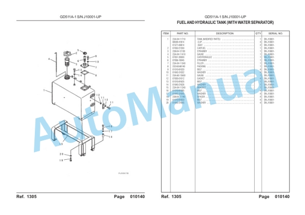 Komatsu GD511A-1 Parts Book LEPBG51100 3 Komatsu GD511A-1 Parts Book LEPBG51100-3