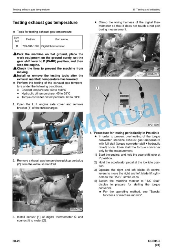 Alternative view of Komatsu GD535-5 Motor Grader Shop Manual KEBM665002