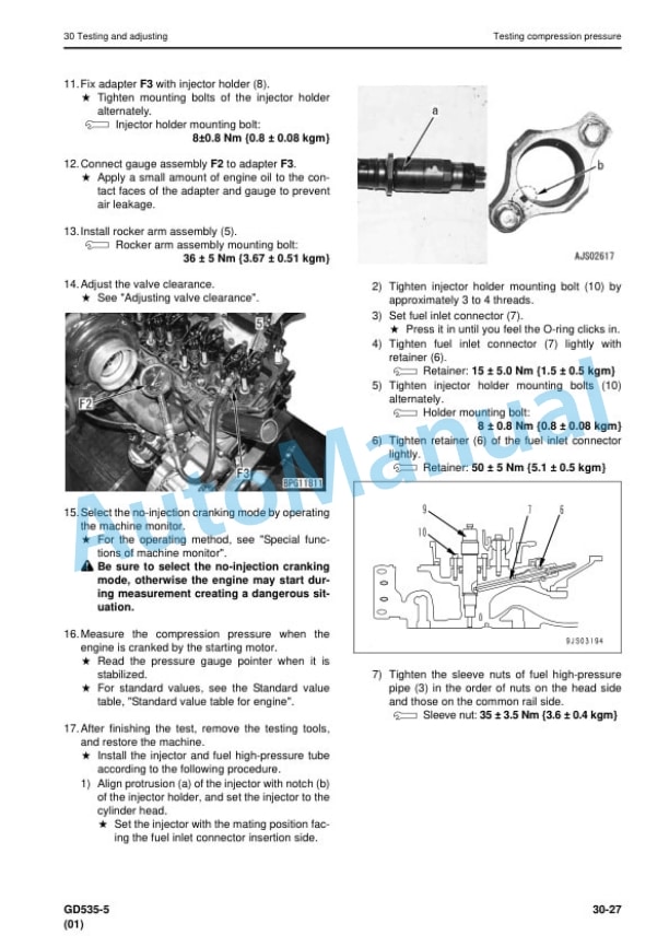 Alternative view of Komatsu GD535-5 Motor Grader Shop Manual SEN06606-08