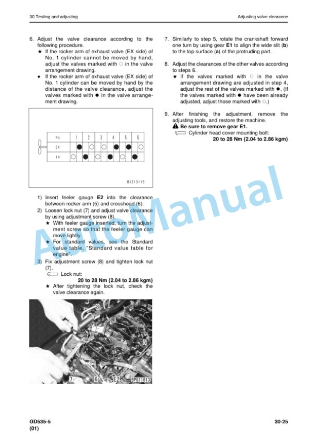 Alternative view of Komatsu GD535-5 Motor Grader Shop Manual SEN06650-07