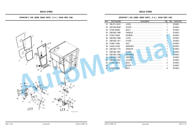 Komatsu GD555-3C Galeo Motor Grader Parts Manual KEPB074300 4 Komatsu GD555-3C Galeo Motor Grader Parts Manual KEPB074300-4