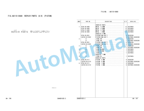 Komatsu GD555-3C Motor Grader Parts Manual FEN00130-04 2 Komatsu GD555-3C Motor Grader Parts Manual FEN00130-04-2