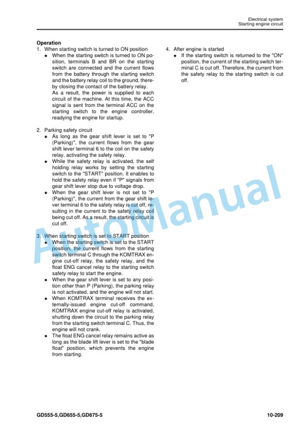 Alternative view of Komatsu GD555-5, GD655-5, GD675-5 Motor Grader Shop Manual SEN05215-05
