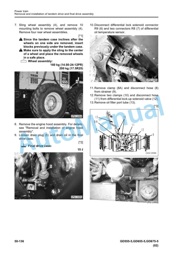 Komatsu GD555-5, GD655-5, GD675-5 Motor Grader Shop Manual SEN05215-10 5 Komatsu GD555-5, GD655-5, GD675-5 Motor Grader Shop Manual SEN05215-10 - Image 5