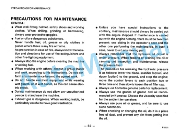 Komatsu GD605A-3, GD655A-3 Motor Grader Operation and Maintenance Manual SEAM023DUS01 4 Komatsu GD605A-3, GD655A-3 Motor Grader Operation and Maintenance Manual SEAM023DUS01 - Image 4
