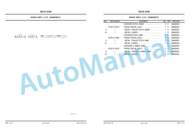 Komatsu GD655-3C Galeo Motor Grader Parts Manual KEPB074100 2 Komatsu GD655-3C Galeo Motor Grader Parts Manual KEPB074100-2