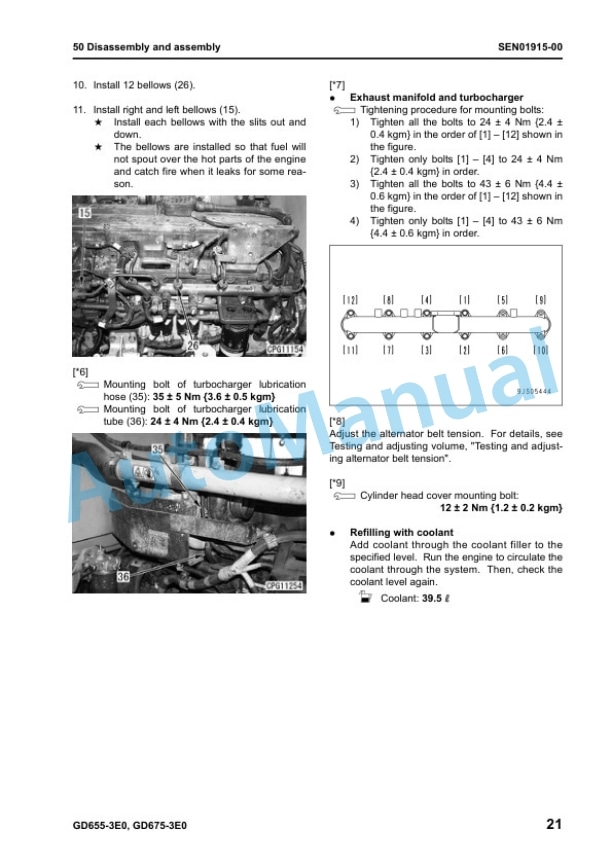 Komatsu GD655-3E0, GD675-3E0 Motor Grader Shop Manual SEN01775-02 5 Komatsu GD655-3E0, GD675-3E0 Motor Grader Shop Manual SEN01775-02 - Image 5
