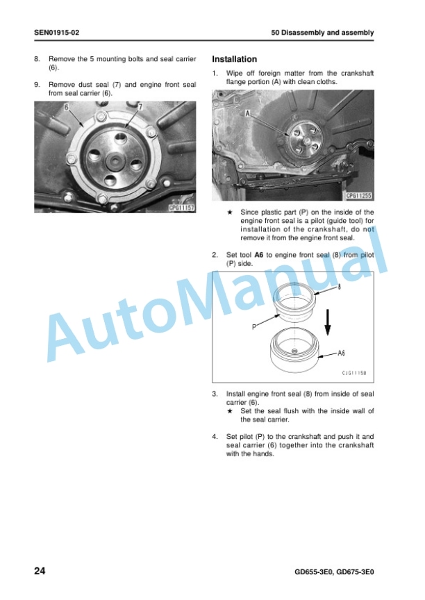 Komatsu GD655-3E0, GD675-3E0 Motor Grader Shop Manual SEN01775-06 5 Komatsu GD655-3E0, GD675-3E0 Motor Grader Shop Manual SEN01775-06 - Image 5