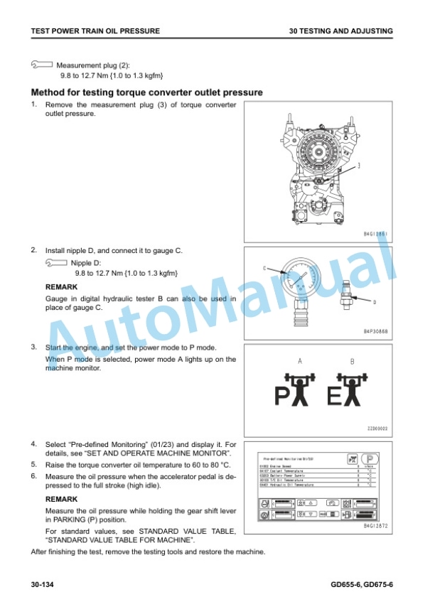 Alternative view of Komatsu GD655-6, GD675-6 Motor Grader Shop Manual SEN06523-13